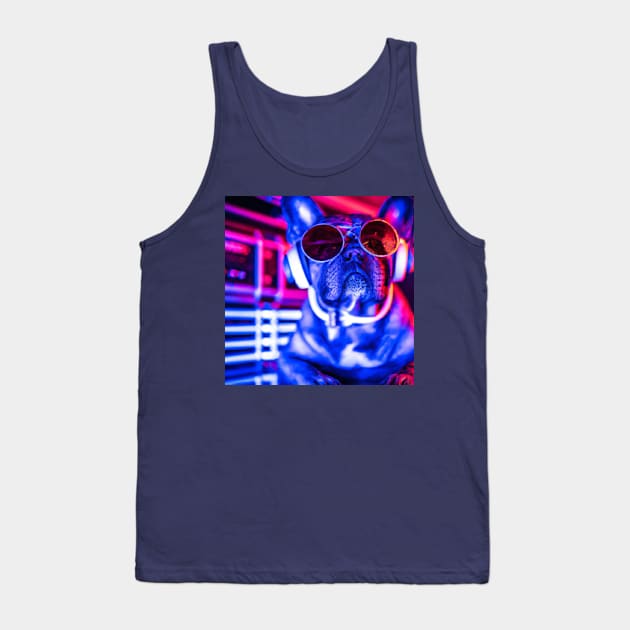 Neon DJ Frenchie Tank Top by PNPTees